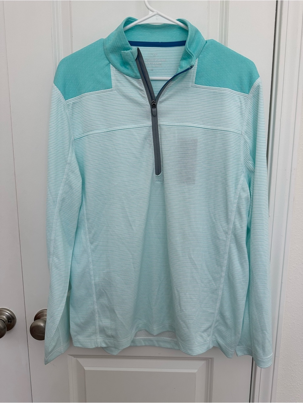 Vineyard Vines Men’s Performance 1/4 Zip Pullover Light Blue/Aqua